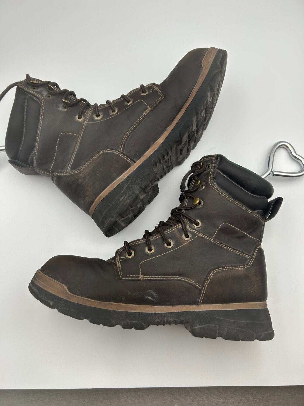 Brahma Work Boots Size 8.5 Brown Steel Toe Leather Outdoor Workwear